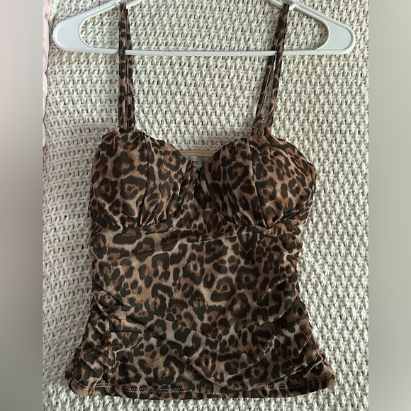 Tops - Leopard Print Bustier Top